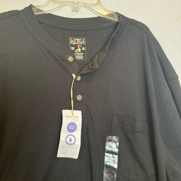RedHead NEW Spill Resistant Henley Pocket Short Sleeve Shirt Oversize Buttons XL - Picture 5 of 14